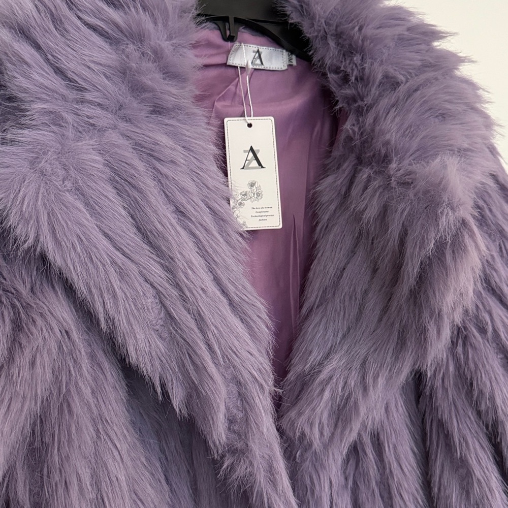 ShopEvelynne Lavender Faux Fur Jacket - Picture 3 of 8